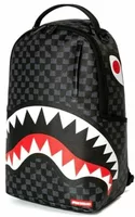 Sprayground Drip Check Shark Backpack Black/Grey Checker