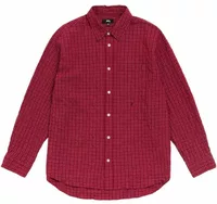 Standard Crinkle Shirt Burgundy Check