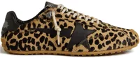 Golden Goose Marathon Speed Beige Black Leopard Pony Black Leather Star (W)