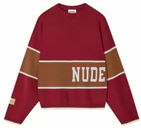 Big-Striped Knit Sweater Red