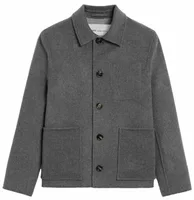 Button-Down Wool and Cashmere Jacket Carbon Grey/Ash Grey