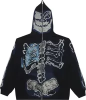 Cactus Jack by Travis Scott For Fragment Skeleton Graffiti Full Zip Hoodie Black