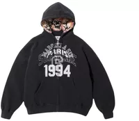 Supreme x MM6 Maison Margiela Zip Up Hooded Sweatshirt Black