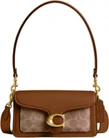Coach Tabby Shoulder Bag 20 In Signature Canvas Brass/Tan Brown