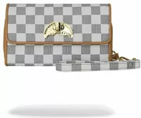 Sprayground Embossed Cream Check Clutch Multicolor
