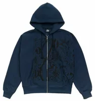Snakeskin Zip Hoodie Navy