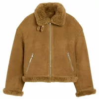 Sheep Shearling Aviator Jacket Mastic Beige