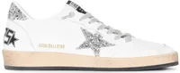 Golden Goose Ball-Star White Nappa Silver Glitter Star Heel (W)