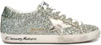 Golden Goose Super-Star Platinum Green Glitter (W)