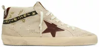 Pearl Suede Burgundy Leather Star Embroidery Inserts (W)
