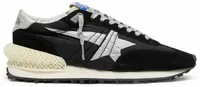 Golden Goose Marathon Black Nylon Suede Silver Star