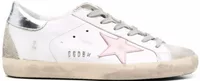 Golden Goose Super-Star Pink Leather Star Silver Heel Tab (W)