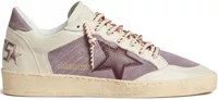 Golden Goose Ball Star Lilac Suede Burgundy Leather Star Lilac Heel Tab (W)
