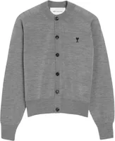 Ami Paris Ami De Coeur Crewneck Cardigan Grey