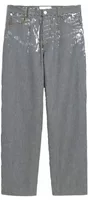 Baggy-Fit Cotton Jeans Indigo/Ecru