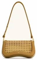 Faux Bamboo Woven Shoulder Bag Brown