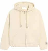 Zipped Cotton Hoodie with Heritage Ami Paris Label Ivory