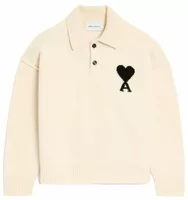 Ami De Coeur Wool Polo Off White/Black