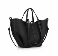 Polène Cyme Mini Edition Textured Black with Ecru Stitching