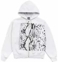 Snakeskin Zip Hoodie Ash Heather