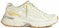 White Leather Mesh Worn White Star (W)