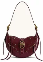 Studded Shoulder Bag Burgundy