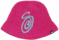 Swirly S Knit Bucket Hat Berry
