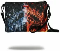 Sprayground Fire & Ice Shark Crossover Clutch Grey