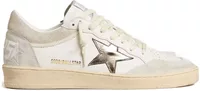 Golden Goose Ball-Star White Leather Metallic Star Glossy Heel (W)