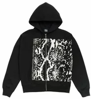 Snakeskin Zip Hoodie Black