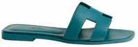 Hermes Oran Sandal Bleu Iroise Box Calfskin Leather