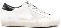 Golden Goose Super-Star White Suede Star Black Croc Heel Tab (W)
