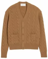 Cable Wool Cardigan Camel