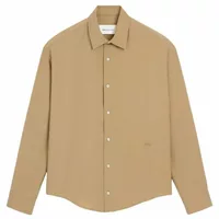 Boxy Viscose Twill Shirt Mastic Beige