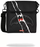Sprayground Center Rip Revealing Gray Check Messenger Sling Grey