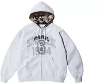 Supreme x MM6 Maison Margiela Zip Up Hooded Sweatshirt Ash Grey