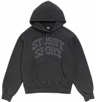 Block Sport Hoodie Garment Dyed Faded Black