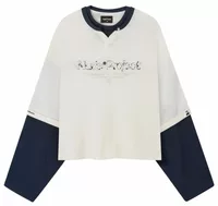 Nude Project Double Neck Long-Sleeve Tee White