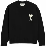 Ami De Coeur Crewneck Wool Sweater Black/Off White