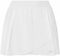 Alo Yoga Aces Wrap-Effect Pleated Tennis Skirt White