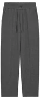 Elasticated-Waist Wool Trousers Relaxed-Fit Carbon Grey