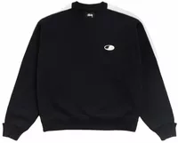 Stussy Paneled Stripe Crew Black
