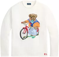 Polo Bear Cotton Roll Neck Jumper Deckwash White