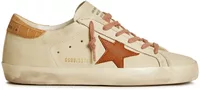 Golden Goose Super-Star White Leather Star Beige Croc Heel Tab (W)