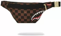 Sprayground Peeking Character Check Crossbody Brown