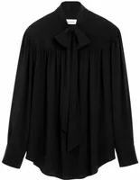 Lavalliere Silk-Blend Blouse Black (W)