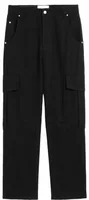 Baggy-Fit Cargo Cotton Trousers Black