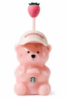 Starbucks Pink Bearista Glass Tumbler Cup