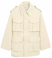 Cotton Utility Parka Jacket Ivory