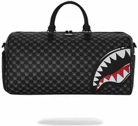 Sprayground Sharks In Paris WTF Bubbly Black Check Duffle Black